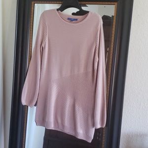 Mixed Ribbed Balloon Sleeve Dress